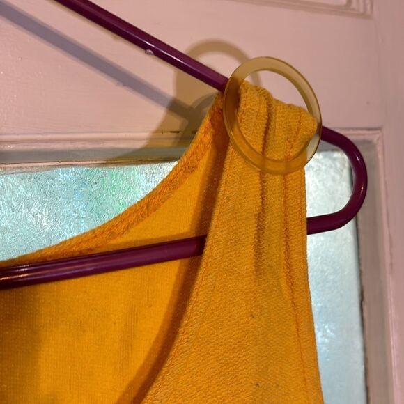 Women’s Yellow Casual Tank Top tunic with Circular decorative detail at strap - Picture 4 of 5